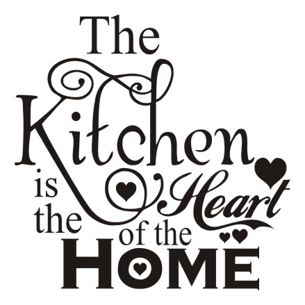  Napis na ścianę, naklejka - The Kitchen Is The Heart Of The Home - 197