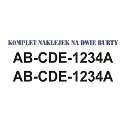 Rejestracja na łódź komplet dwóch naklejek