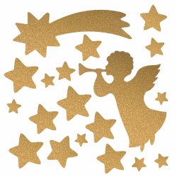 Naklejki złote gwiazdki, Aniołek, Gwiazda Betlejemska, Boże Narodzenie